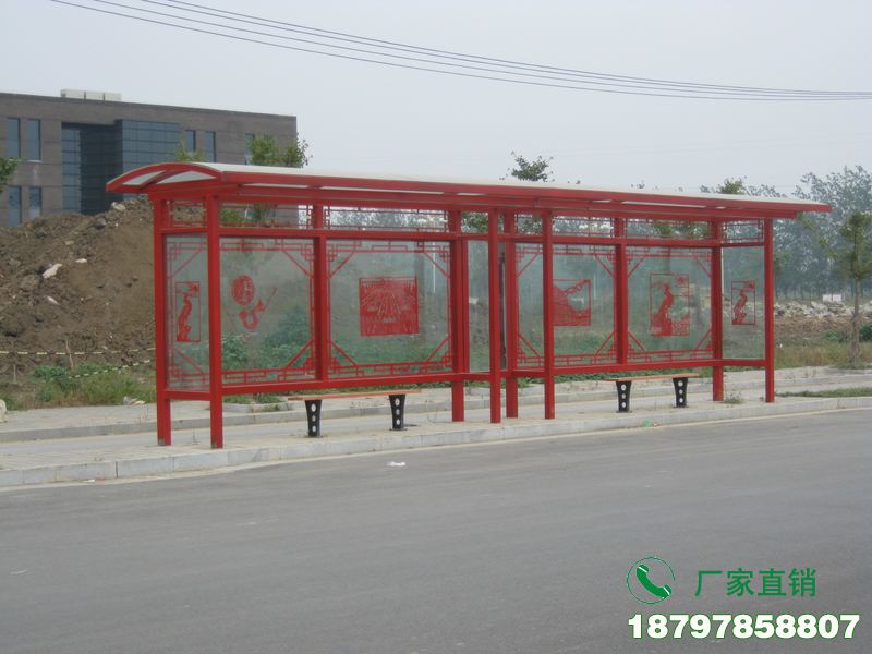 蚌埠中式金属古典公交候车亭